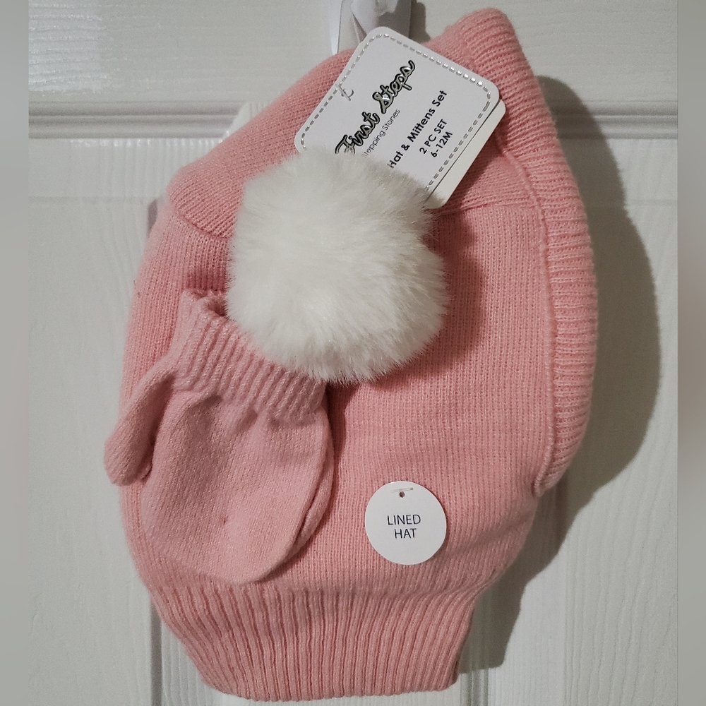 First Steps by Stepping Stones - Baby Hat and Mittens Set